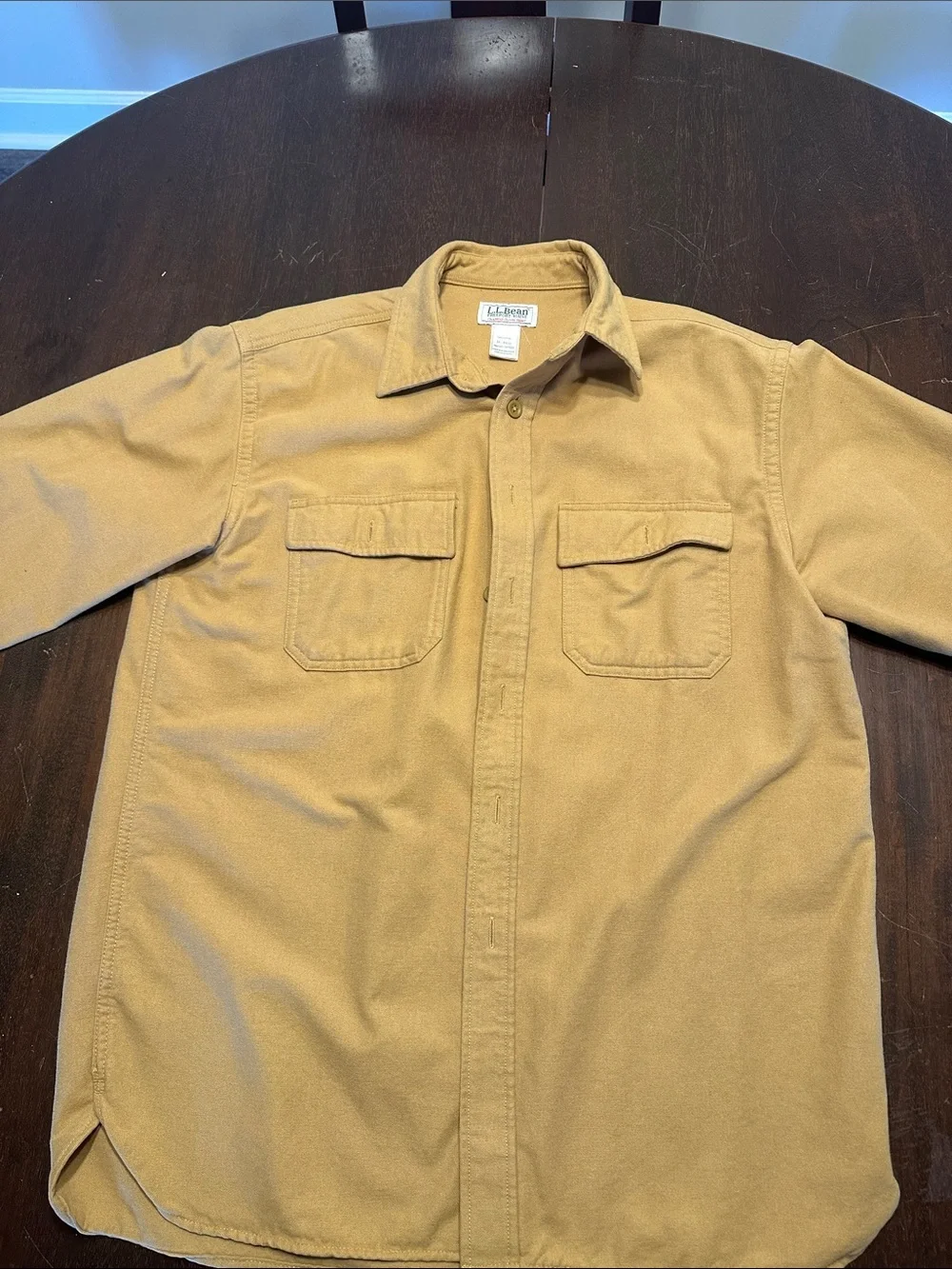 Vintage L.L. Bean Men’s Caramel Tan Chamois Shirt